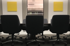 a huddle room with acoustic panels
